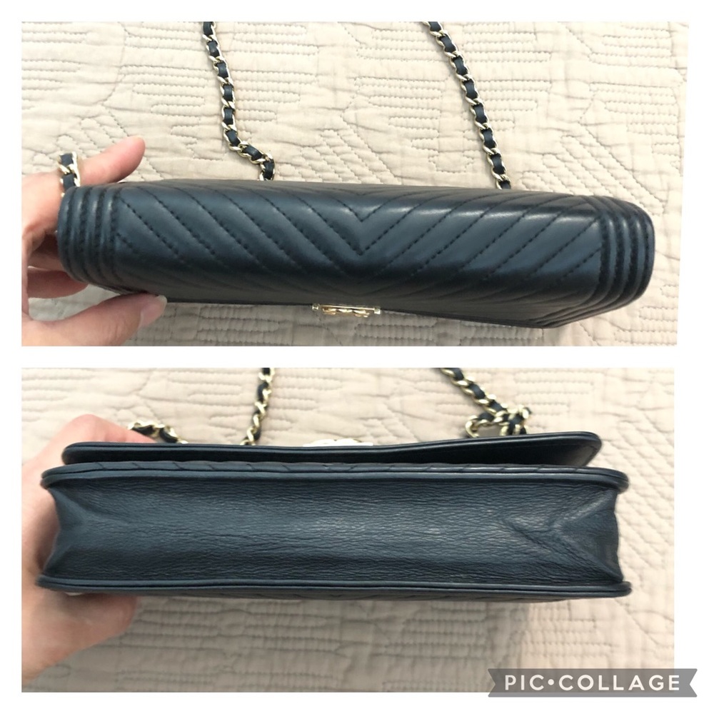 Chanel Lambskin Chevron Boy WOC wallet on chain black gold tone hardware - Picture 15 of 15